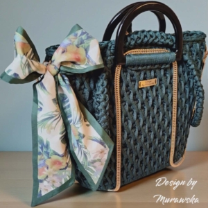 Torebka w butelkowej zieleni “Plaster miodu”